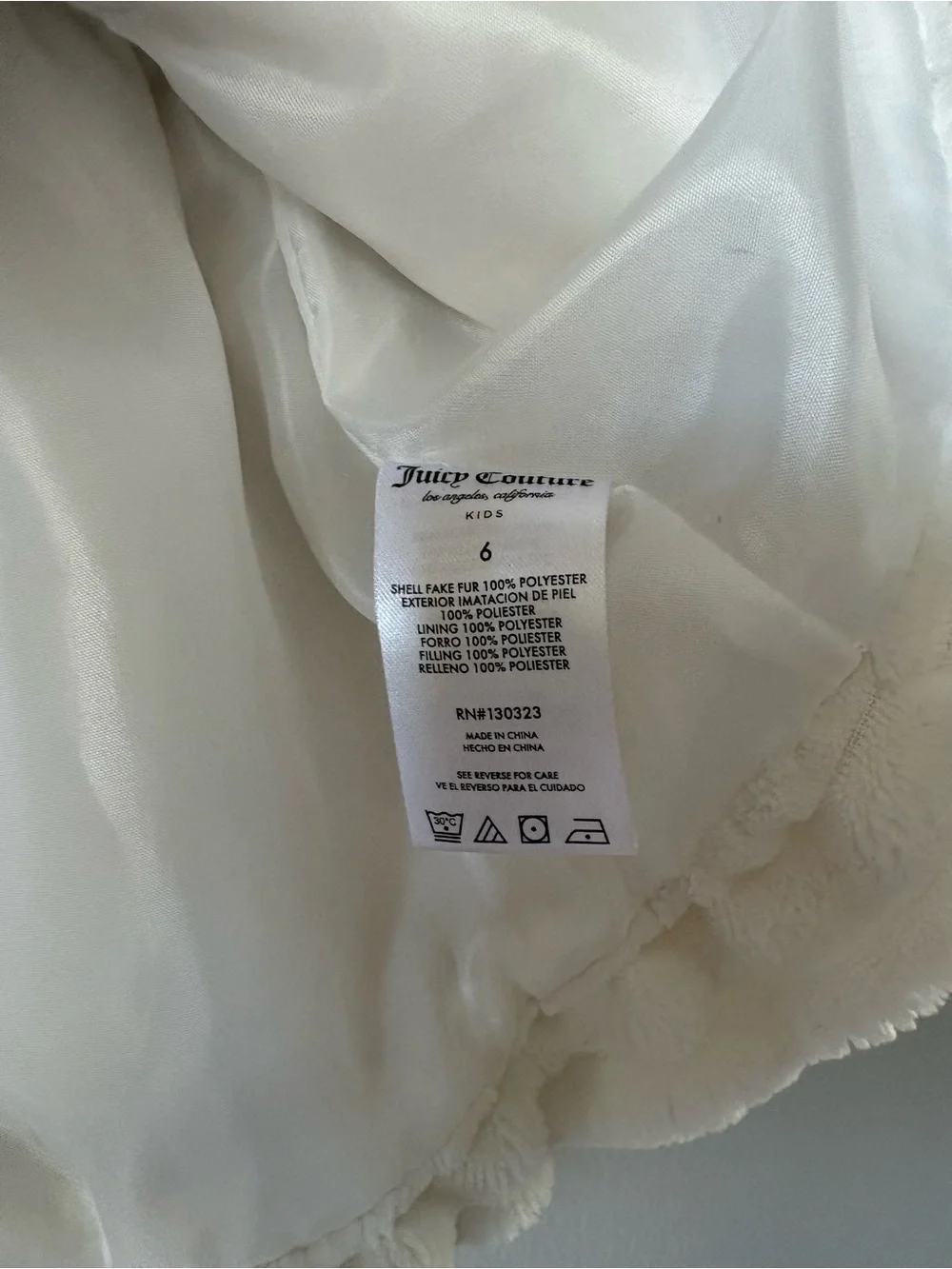 Juicy Couture White Ribbed Peacoat with Flared Hem